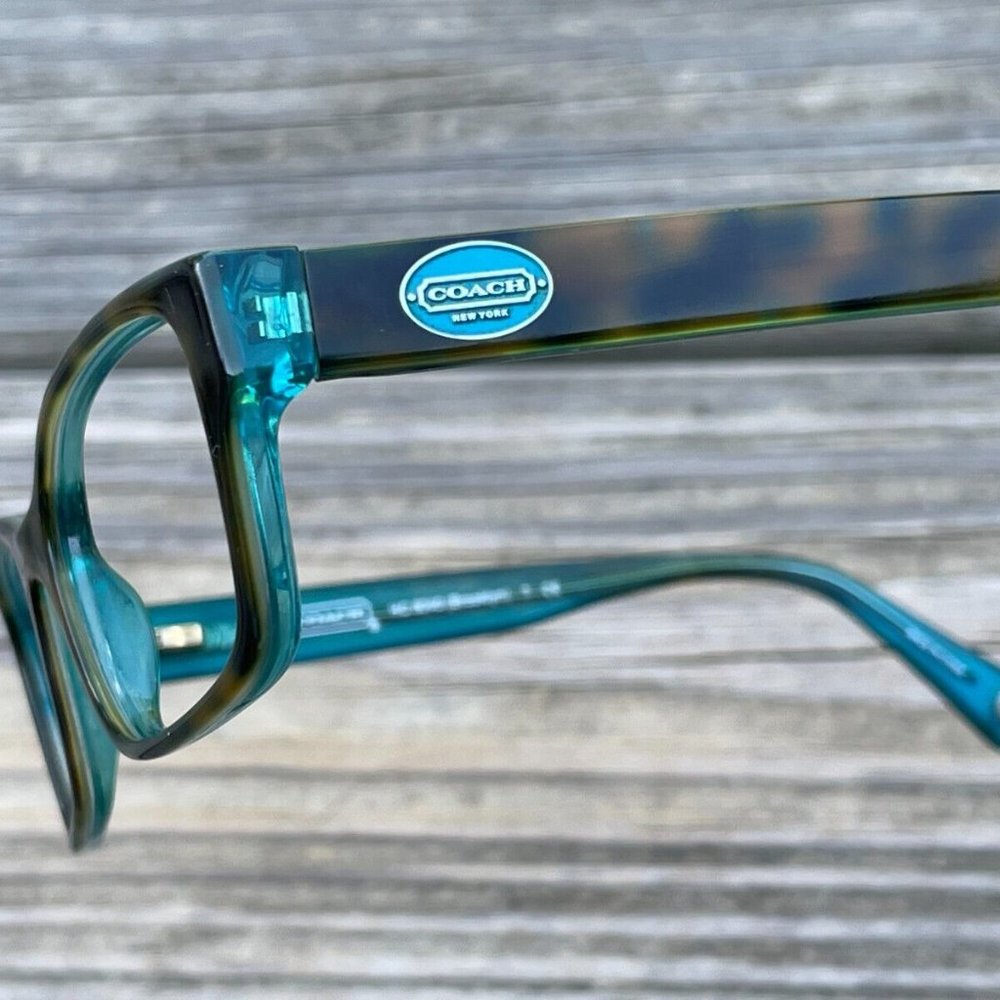 Coach New York Ladies Eyeglasses Frame BROOKLYN Blue Dark Tortoise/Teal 50[]16 - Picture 2 of 12